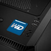 Insignia/logotipo adhesivo de caja abovedada con efecto cromado de 1"x1" de Western Digital WD Blue