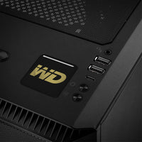 Insignia/logotipo adhesivo de caja abovedada con efecto cromado de 1"x1" de Western Digital WD Gold