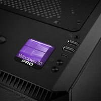 Insignia/logotipo adhesivo de caja abovedada con efecto cromado de 1"x1" morado de Windows 10 Pro