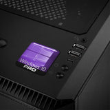 Insignia/logotipo adhesivo de caja abovedada con efecto cromado de 1"x1" morado de Windows 10 Pro