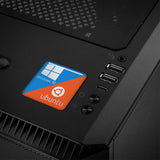Windows 10 Ubuntu Linux Dual Boot 1"x1" Chrome Effect Domed Case Badge / Sticker Logo
