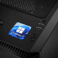 Windows 11 Design 1 1"x1" Chrome Effect Domed Case Badge / Sticker Logo