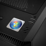 Diseño de Windows 8 #1 Insignia/logotipo adhesivo de caja abovedada con efecto cromado de 1"x1"
