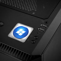Diseño de Windows 8 #2 Insignia de caja abovedada con efecto cromado de 1"x1" / Logotipo adhesivo