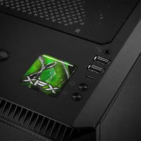 Insignia/logotipo adhesivo de caja abovedada con efecto cromado de 1"x1" verde XFX