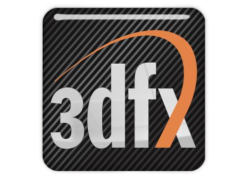 3DFX 1"x1" Chrome Effect Domed Case Badge / Sticker Logo