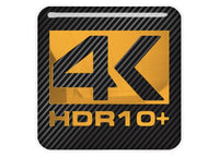 4K HDR10+ 1"x1" Chrome Effect Domed Case Badge / Sticker Logo