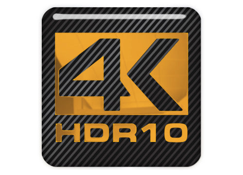 4K HDR10 1"x1" Chrome Effect Domed Case Badge / Sticker Logo