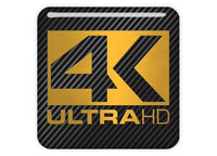 4K ULTRA HD 1"x1" Badge de boîtier bombé effet chromé / Logo autocollant