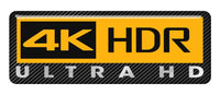 4k HDR Ultra HD 2.75"x1" Chrome Effect Domed Case Badge / Sticker Logo