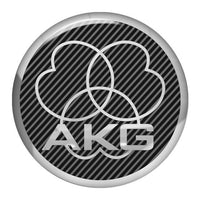 AKG Black 1.5" Diameter Round Chrome Effect Domed Case Badge / Sticker Logo