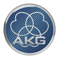 AKG Blue Striped 1.5" Diameter Round Chrome Effect Domed Case Badge / Sticker Logo