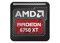 AMD Radeon RX 6750 XT 1"x1" Chrome Effect Domed Case Badge / Sticker Logo