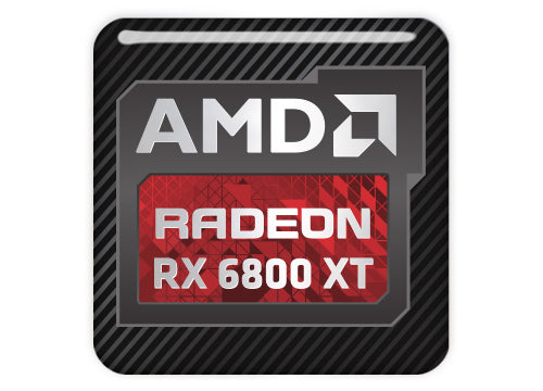 AMD Radeon RX 6800 XT 1"x1" Chrome Effect Domed Case Badge / Sticker Logo