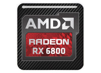 AMD Radeon RX 6800 1"x1" Badge de boîtier bombé effet chromé / Logo autocollant