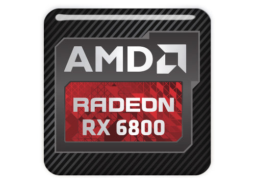 AMD Radeon RX 6800 1"x1" Chrome Effect Domed Case Badge / Sticker Logo