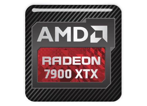 AMD Radeon RX 7900 XTX 1"x1" Chrome Effect Domed Case Badge / Sticker Logo