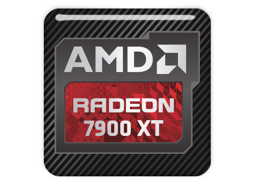 AMD Radeon RX 7900 XT 1"x1" Chrome Effect Domed Case Badge / Sticker Logo