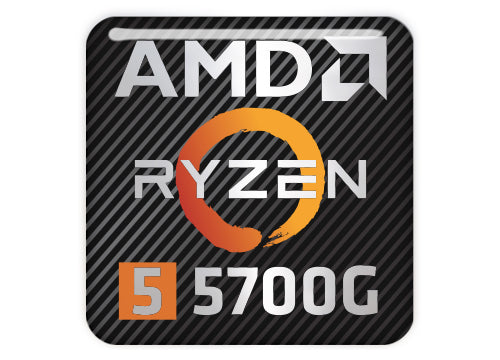 AMD Ryzen 5 5700G 1"x1" Chrome Effect Domed Case Badge / Sticker Logo