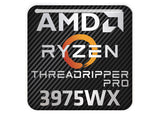 AMD Ryzen Threadripper Pro 3975WX 1"x1" Chrome Effect Domed Case Badge / Sticker Logo