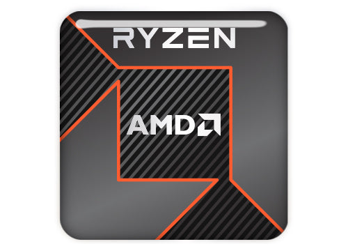 AMD Ryzen Zen 4 5th Generation 1"x1" Chrome Effect Domed Case Badge / Sticker Logo