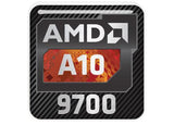 AMD A10 9700 Insignia/logotipo adhesivo de caja abovedada con efecto cromado de 1"x1"