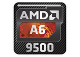 AMD A6 9500 1"x1" Insignia de caja abovedada con efecto cromado / Logotipo adhesivo