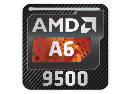 AMD A6 9500 1"x1" Chrome Effect Domed Case Badge / Sticker Logo
