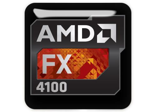 AMD FX 4100 1"x1" Chrome Effect Domed Case Badge / Sticker Logo