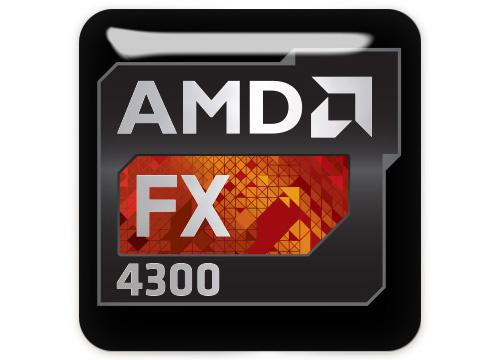 AMD FX 4300 1"x1" Chrome Effect Domed Case Badge / Sticker Logo