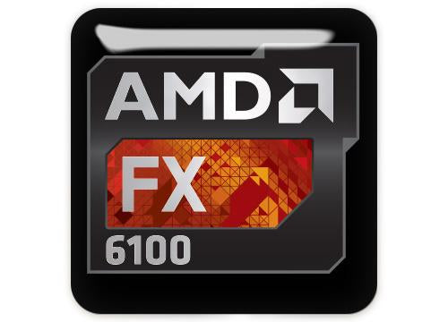 AMD FX 6100 1"x1" Chrome Effect Domed Case Badge / Sticker Logo