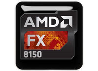 AMD FX 8150 Insignia/logotipo adhesivo de caja abovedada con efecto cromado de 1"x1"