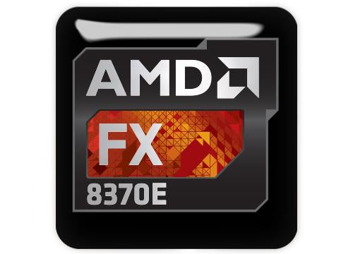 AMD FX 8370E 1"x1" Chrome Effect Domed Case Badge / Sticker Logo