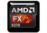 AMD FX 8370 Insignia/logotipo adhesivo de caja abovedada con efecto cromado de 1"x1"