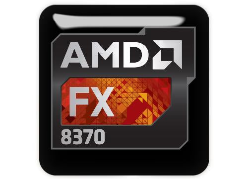 AMD FX 8370 1"x1" Chrome Effect Domed Case Badge / Sticker Logo