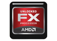 AMD FX Series 1"x1" Chrome Effect Domed Case Badge / Sticker Logo