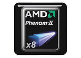 AMD Phenom II « X8 » 1"x1 » Badge de boîtier bombé effet chromé / Logo autocollant