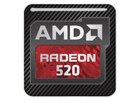 AMD Radeon 520 1"x1" Chrome Effect Domed Case Badge / Sticker Logo