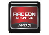 Gráficos AMD Radeon 1"x1" Insignia de caja abovedada con efecto cromado / Logotipo adhesivo