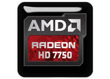 AMD Radeon HD 7750 1"x1" Insignia de caja abovedada con efecto cromado / Logotipo adhesivo
