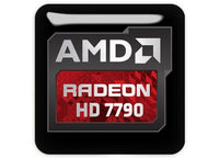 AMD Radeon HD 7790 1"x1" Chrome Effect Domed Case Badge / Sticker Logo