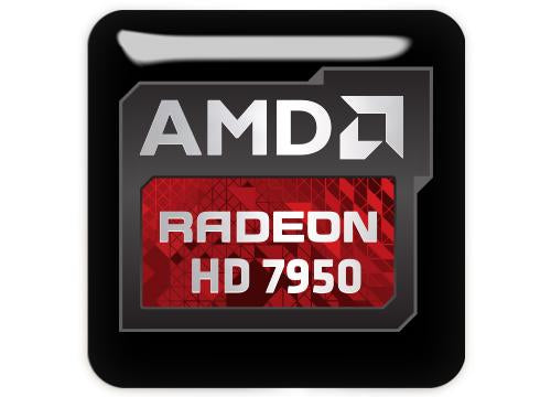 AMD Radeon HD 7950 1"x1" Chrome Effect Domed Case Badge / Sticker Logo
