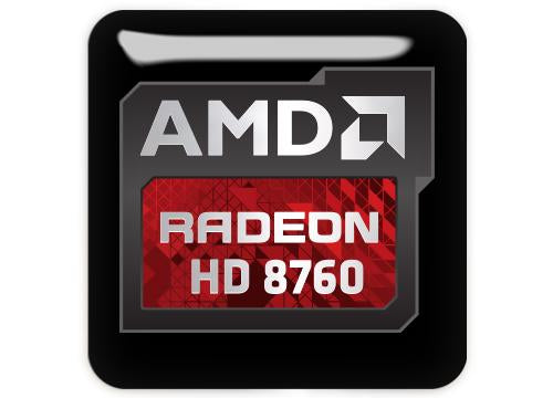 AMD Radeon HD 8760 1"x1" Chrome Effect Domed Case Badge / Sticker Logo