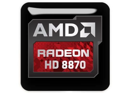 AMD Radeon HD 8870 1"x1" Chrome Effect Domed Case Badge / Sticker Logo