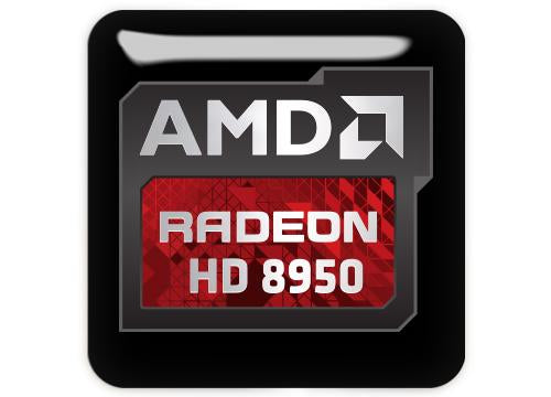 AMD Radeon HD 8950 1"x1" Insignia de caja abovedada con efecto cromado / Logotipo adhesivo