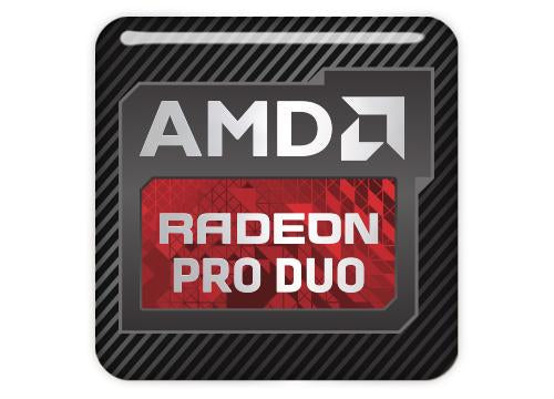 AMD Radeon PRO DUO 1"x1" Chrome Effect Domed Case Badge / Sticker Logo