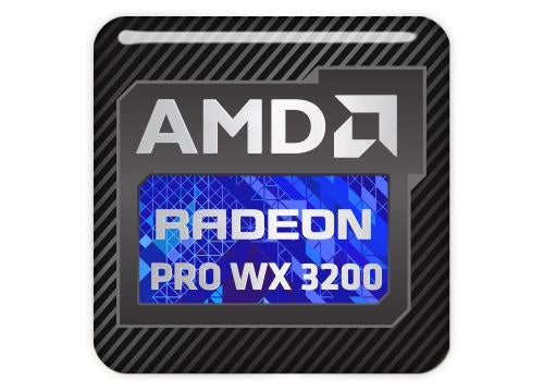 AMD Radeon Pro WX 3200 1"x1" Chrome Effect Domed Case Badge / Sticker Logo