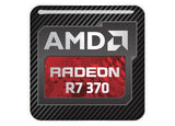 AMD Radeon R7 370 1"x1" Insignia de caja abovedada con efecto cromado / Logotipo adhesivo