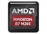 AMD Radeon R7 M265 1"x1" Insignia de caja abovedada con efecto cromado / Logotipo adhesivo