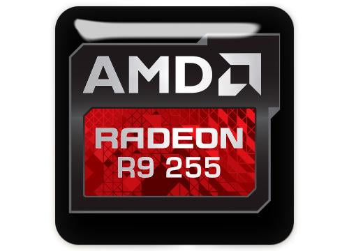 AMD Radeon R9 255 1"x1" Chrome Effect Domed Case Badge / Sticker Logo